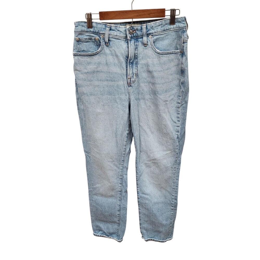 Madewell Jeans Size 29T Blue Curvy Perfect Vintage Stretch Frayed Hem Festival